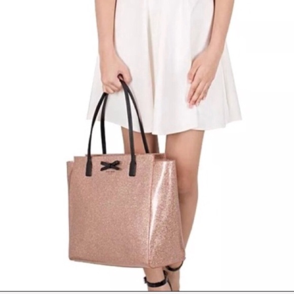 kate spade rose gold tote bag